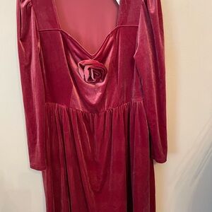 Target Backless Velvet Dress in Rich Burgundy